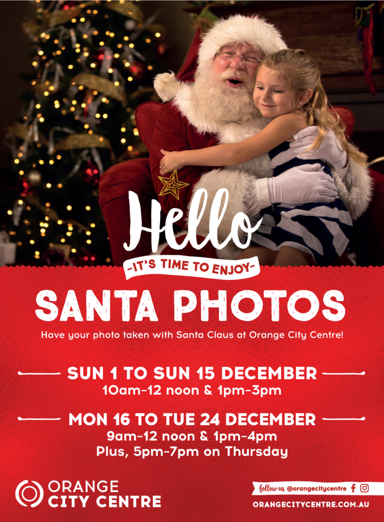Get a photo with Santa! Orange City Centre